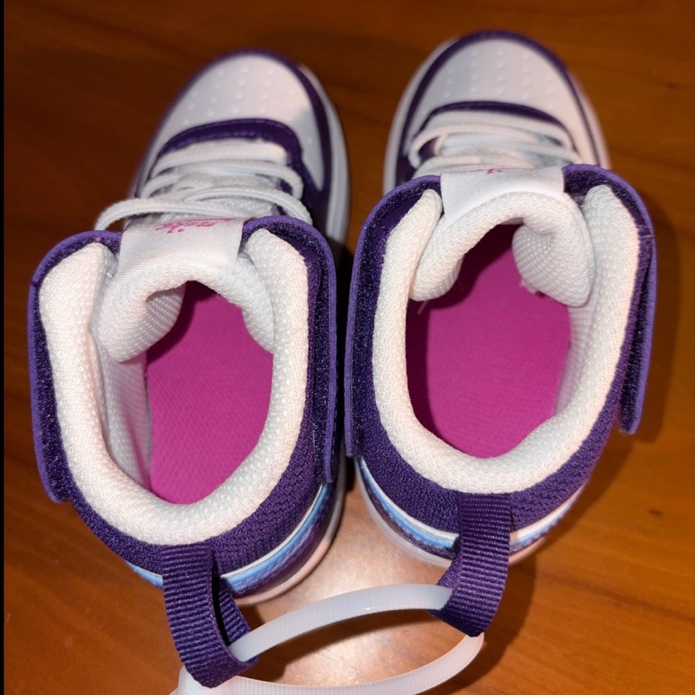 Nike Little Kid's Court Borough Mid 2 Shoes White Eggplant Blue size 9c NEW - Picture 9 of 9